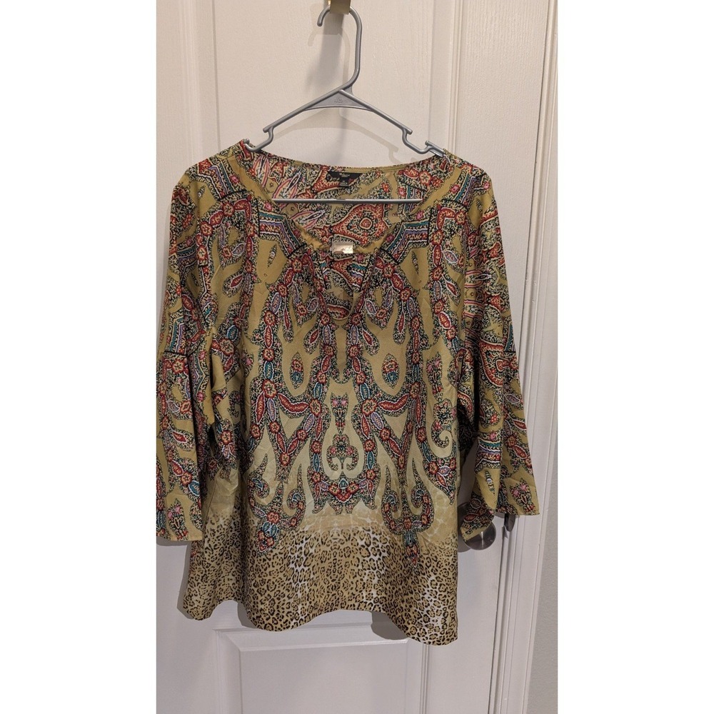 Milano 3/4 print blouse size 2X